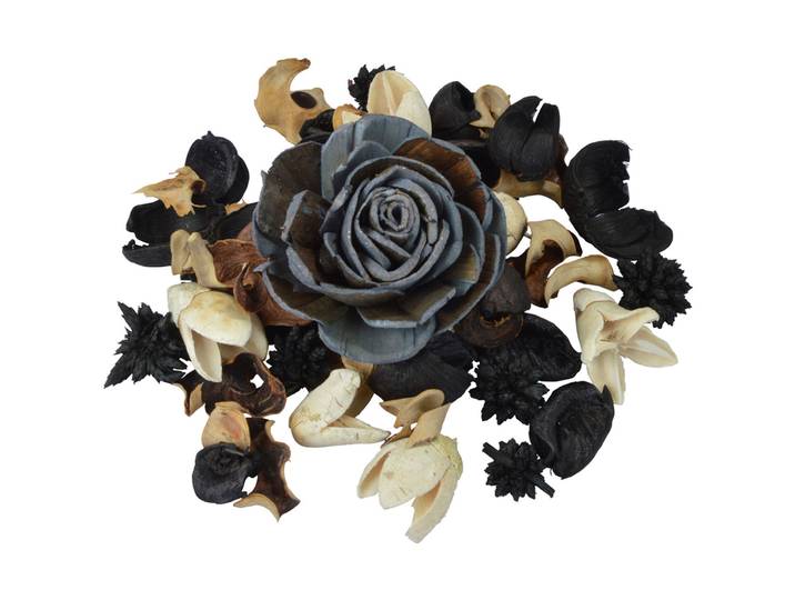 Potpourri-Mix Sandelholz, dekorative Trockenblüten, anthrazit, 110 g
