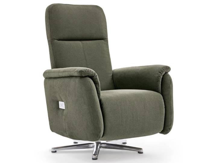 Calizza Interiors Olivin Relaxsessel manuell oder motorisch verstellbar - Flachgewebe Eco-Soil 156 forest - mit motorischer Verstellung automatische Fußteilverstellung, automatische Rückenteilverstellung, manuelle Fußteilverstellung, manuelle Sitzteilverstellung Modern, Zeitlos