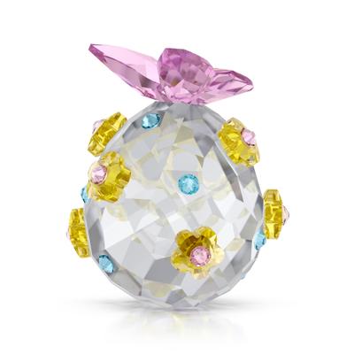 Osterei SWAROVSKI "Kristallfigur Sammelfigur IDYLLIA EASTER EGG A.E. 2026", bunt (kristallweiß, gelb, rosa, blau), Dekofiguren, B/H/T: 3,5cm, Swarovski Kristall, Osterei, Swarovski Kristall, H:3,5cm