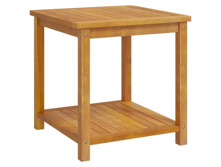 vidaXL Beistelltisch Natürlicher Outdoor-Stil 45/45/45 cm aus Massivholz Akazie Quadratisch, Braun, Holz, Quadratisch,Quadratisch, 45x45x45 cm, Wohnzimmer, Wohnzimmertische, Beistelltische