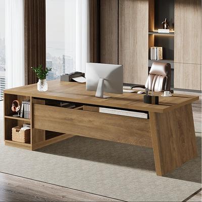 Bluebell L Shaped Desk with File Drawers, Large Executive Desk for Home Office