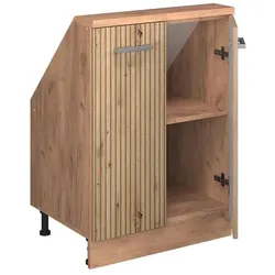 Vicco, Kommode + Sideboard, Dachschrägenschrank Rion, Artisan-Eiche/Goldkraft Eiche/Goldkraft Eiche, mit 2 Türen (46 x 60 x 83.80 cm)