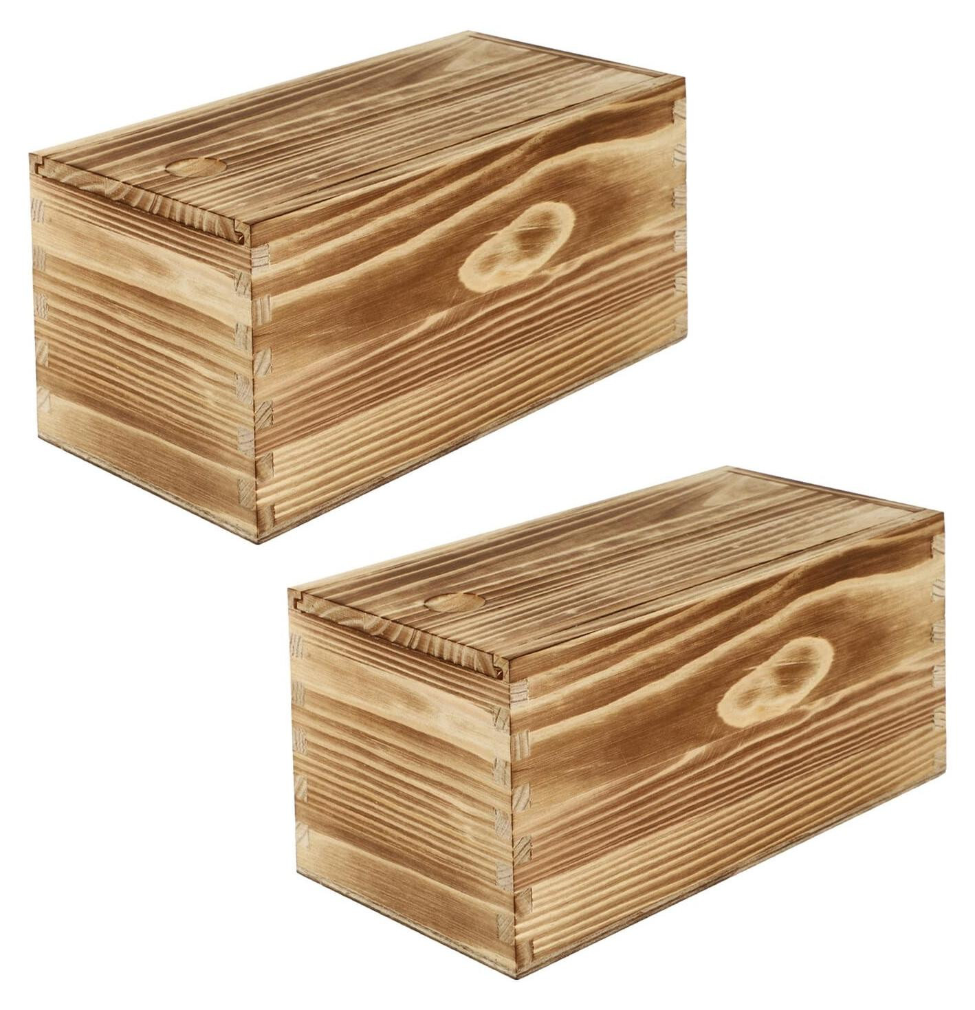 Merkloze set van 2 houten schuifdozen voor cosmetica en sieraden
