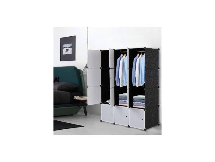 Armoire Penderie Modulable 12 Cubes Armoire Chambre PANIER DECORATIF