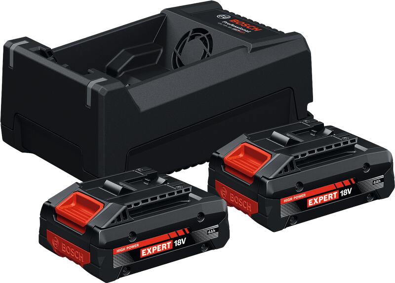 BOSCH Professional Werkzeugakkus mit Schnellladegerät EXPERT Starter Set 18V Li-Ion 2 x 4,0 Ah 1600A0373J