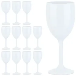 Relaxdays Weingläser Kunststoff 12er Set Weiß