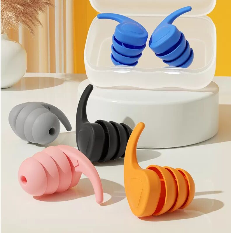 INF Bouchons d'oreille en silicone 9ème génération - Confortables et insonorisants pour le sommeil, les études, les voyages Le noir