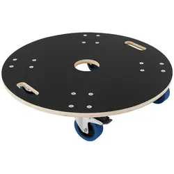 ECD Germany Transportroller Ø67×14,5 cm, Siebdruckplatte, 2 Bremsrollen, 800 kg Tragkraft, Rollbrett & Möbelroller für Umzug