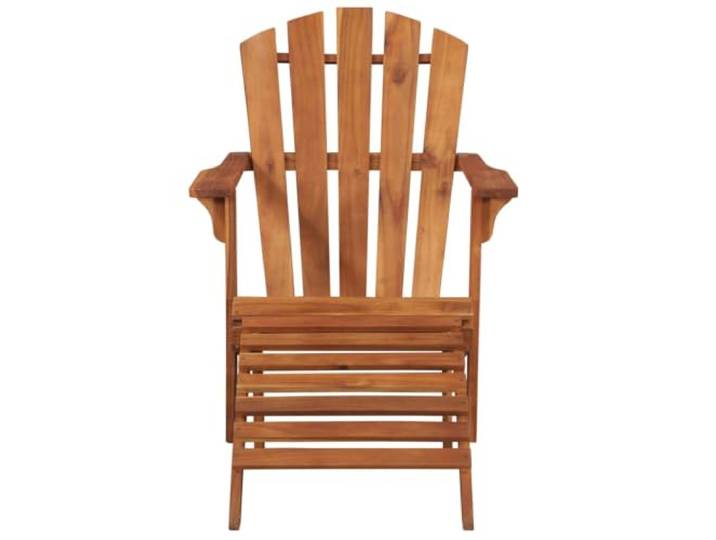 POUFGDR Adirondack Stuhl aus massivem Akazienholz, mit Fußstütze, für den Naturholz, geölt, einfache Montage, ergonomischer Sitz, langlebige Robustheit, Verwendung auf Terrasse und Terrasse