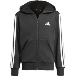 adidas 3S Sweatjacke Kinder | Gr. 170 | schwarz - schwarz
