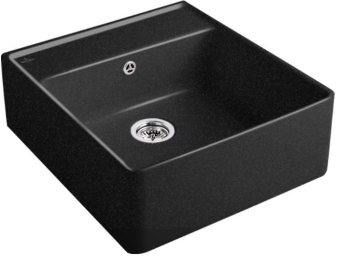 Villeroy und Boch Spülstein Einzelbecken 632061J0 Ablaufgarnitur, Handbetätigung, Befestigungssatz, Chromit