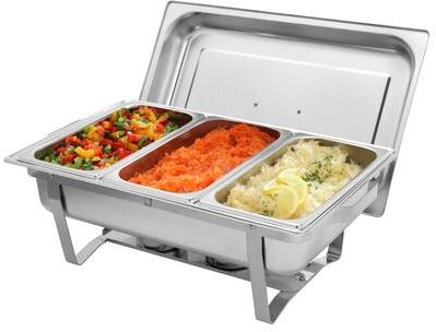 NO 9L 1/2 Sets of Dishes Stainless Steel Rectangular Buffet Stove