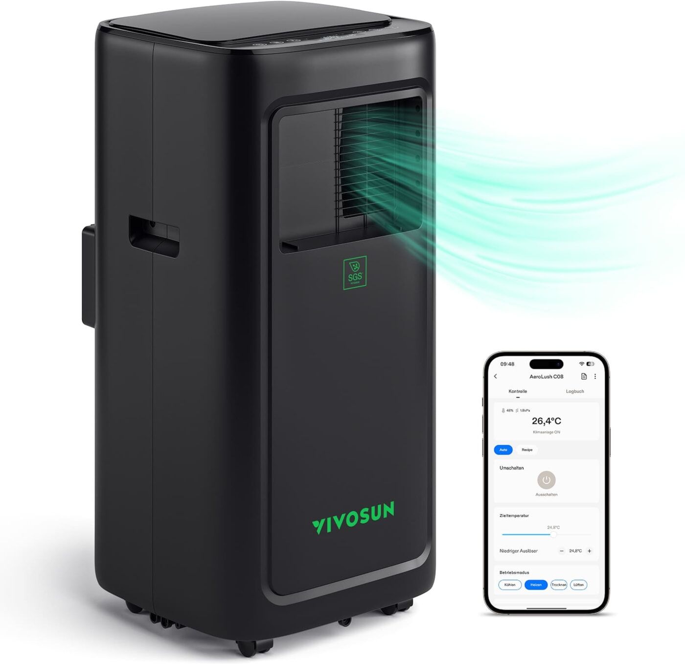 VIVOSUN AeroLush C08 Intelligentes Klimagerät 4-in-1 für Growzelte