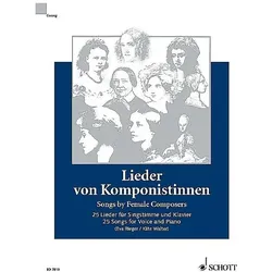 Frauen komponieren 25 Lieder für Singstimme und Klavier, Fachbücher von Clara Schumann, Fanny Hensel, Josephine Lang, Alma Mahler, Johanna Kinkel, Corona Schröter, Luise Adolpha Le Beau, Anna Amalia Herzogin von Sachsen-Weimar, Luise Reichardt, Eva Rieger, Käte Walter, Emilie von Imhoff