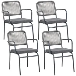 GARTENSTUHL 4er-Set Grau Taceno
