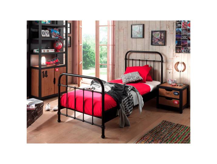 Vipack Kinder-/Juniorbett, Schwarz, Metall, 90x200 cm, Kinderzimmer & Jugendzimmer, Kindermöbel, Kinderbetten