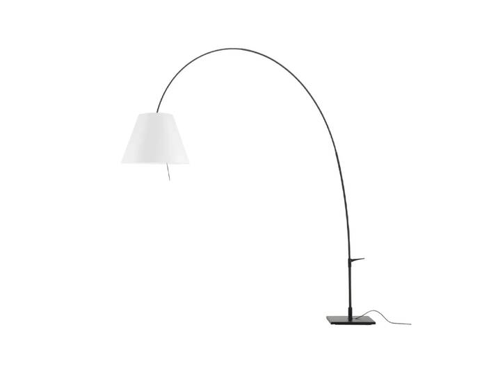 Luceplan Lampadaire Lady Costanza D13E d Abat-jour blanc-pied laqué noir