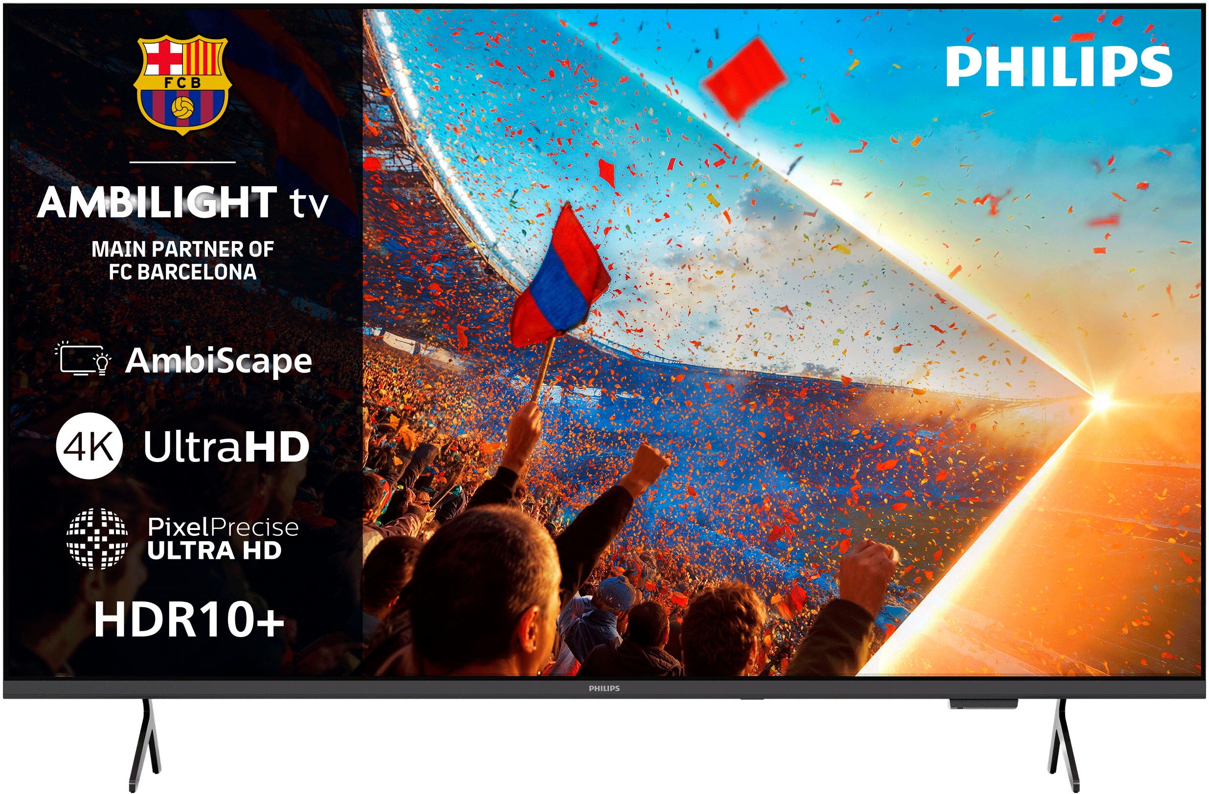Philips LED-Fernseher "55PUS8001/12", Energieeffizienz: F, schwarz (mattschwarz), 55 ″, Fernseher, LED-Fernseher