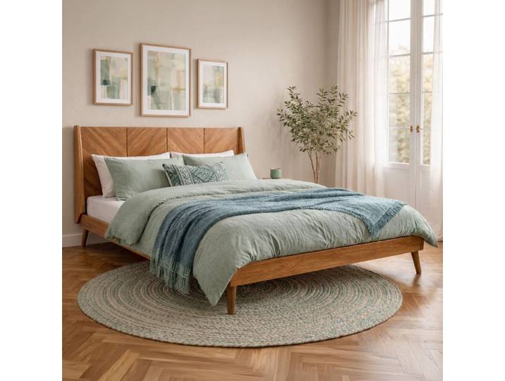 Pack lit 2 places noisette 140x190 cm