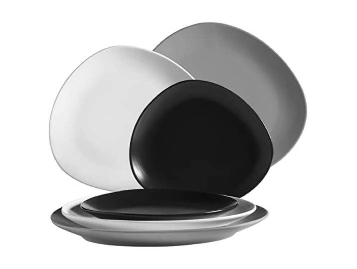 Mäser Tellerset, Keramik GLENDALE, 26 centimeters, Schwarz / Weiß / Grau