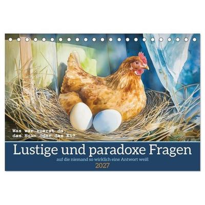 Lustige und paradoxe Fragen (Tischkalender 2027 DIN A5 quer), CALVENDO Monatskalender