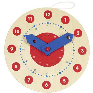 Goki Lernspielzeug 58980, Lernuhr, Ø 18 cm, ab 5 Jahre, Uhrzeiten lernen