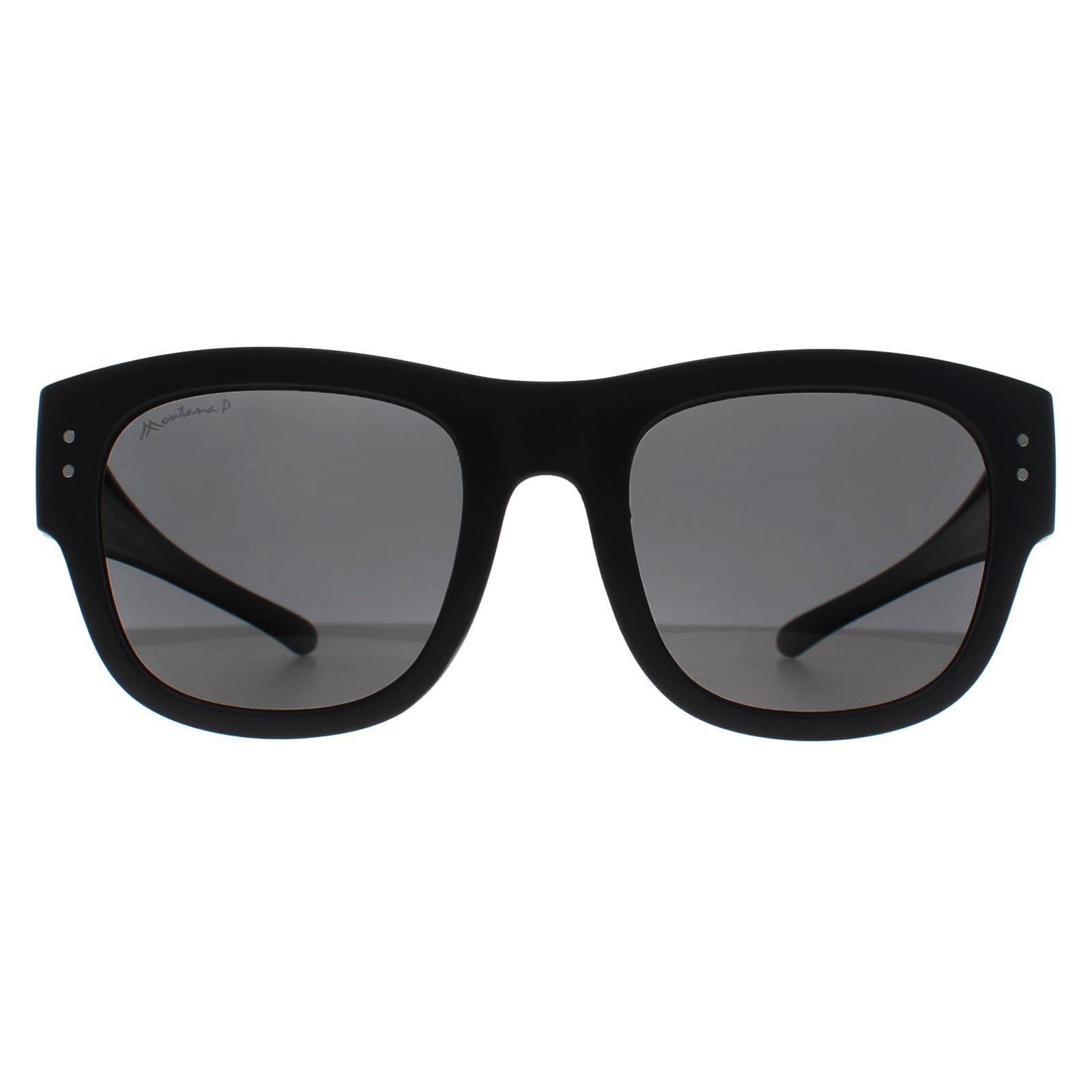 Montana Square Unisex Matte Schwarz Rauch Polarisierte FO7 Fit über Gläser Sonnenbrillen