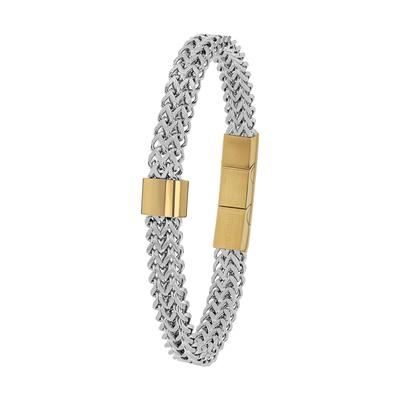 Armband AMOR, silber (edelstahlfarben, gelbgoldfarben), Armbänder, Herren, 22cm, Edelstahl, Armband