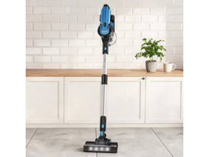 Aspirateur balai sans fil brosse rouleau douce black-toned et bleu affichage LED filtration HEPA batterie amovible