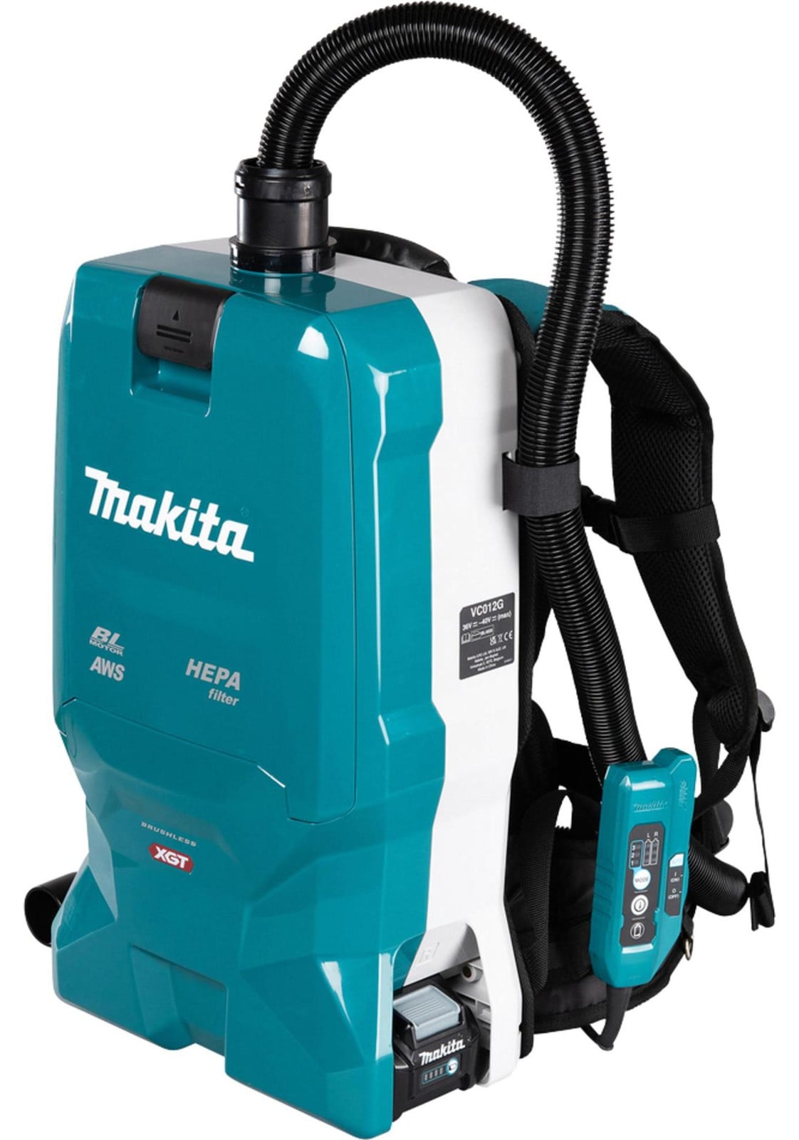 Makita Accu-rugzakstofzuiger VC012GZ01 voor harde vloeren