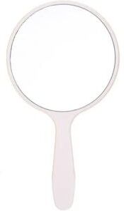 Uplift Picks Cute Round Handheld Makeup Mirror Anti Fall Portable Beauty Hand Mirror white (l)
