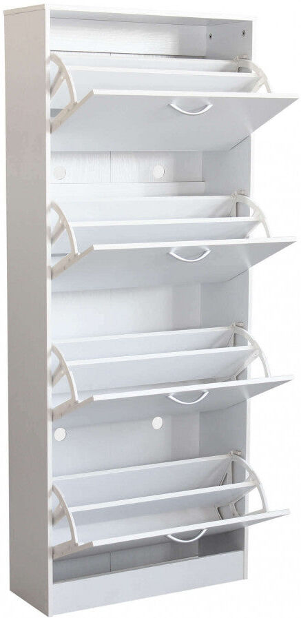 giordanoshop Scarpiera Wendy 60x24x150 h cm in Legno Bianca...