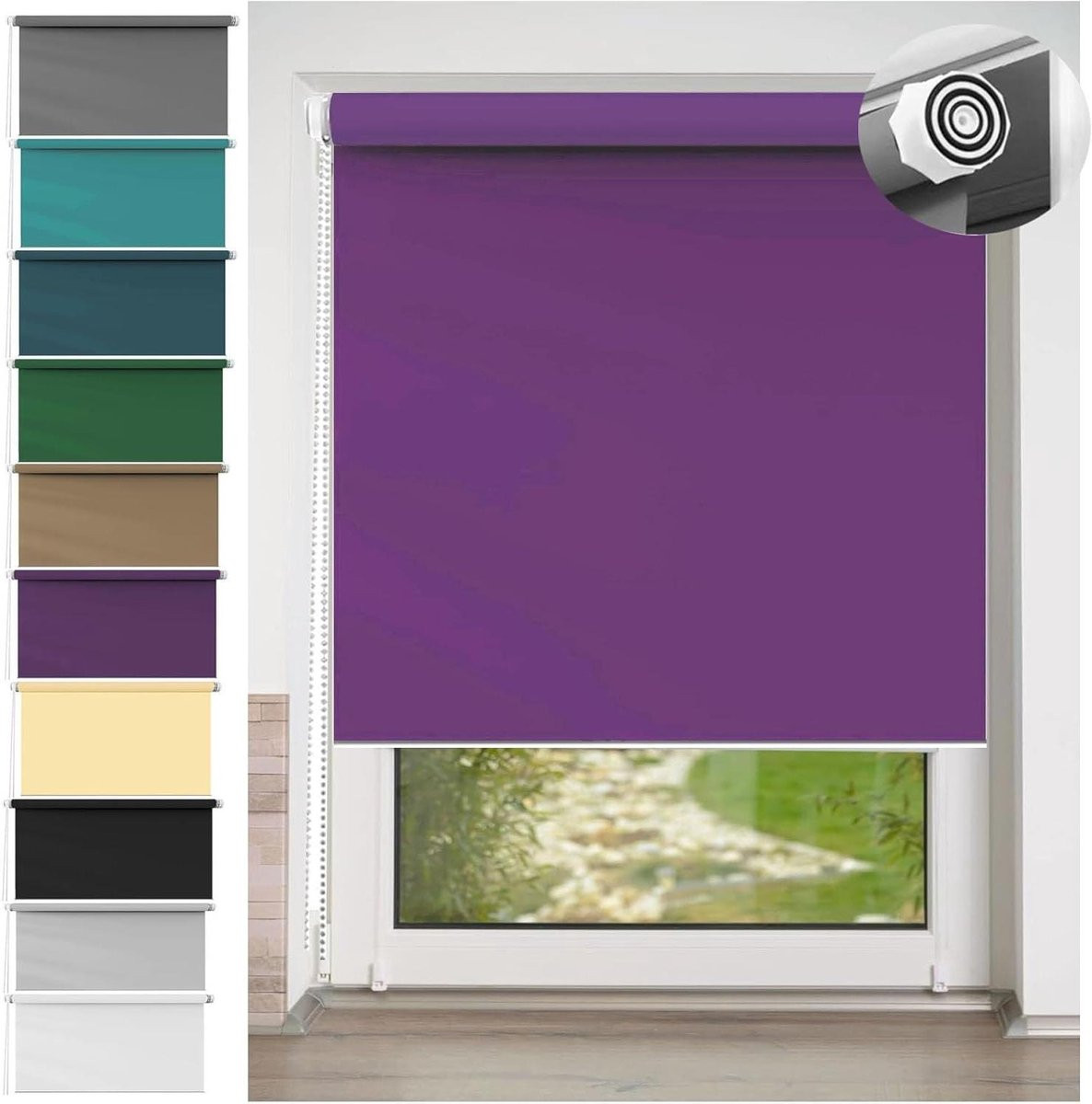 Waterdichte Jaloezieën Rolgordijnen Zonwering Purper 85 x 170 cm