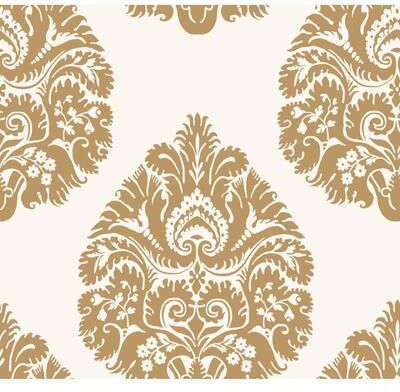 Ronald Redding Teardrop Damask Gold Wallpaper