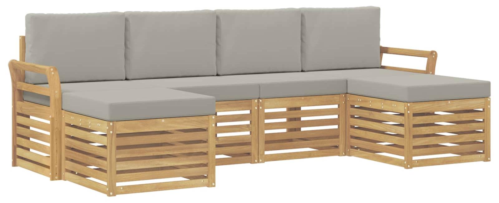 Garnitur aus 6 Outdoor-Sofas, weiß und hellgrau