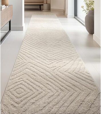 Well Woven Custom Size Runner Harlow Relajo Modern Solid Striped Soft Stair Rug