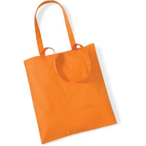 Westford-Mill Einkaufstasche W101 Bag for Life, orange, aus Baumwolle, faltbar, mit Henkeln, 38 x 42 cm