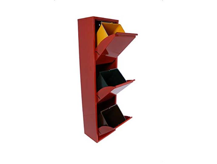 DRW Mülleimer Mülleimer Mülleimer Metall Würfel Farben 34x25x136 rot