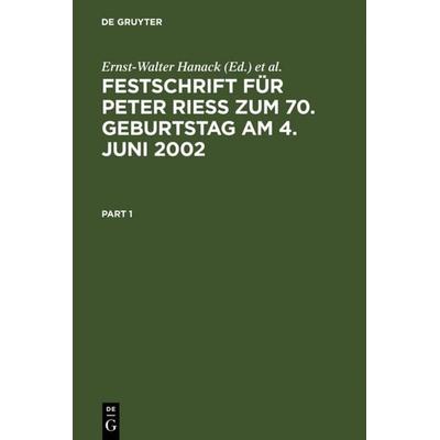 Festschrift für Peter Rieß zum 70. Geburtstag am 4. Juni 2002, Gebundene Ausgabe von , De Gruyter, 978-3-11-017004-7