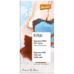 Vivani Espresso Milch 38% Cacao Santo Domingo demeter
