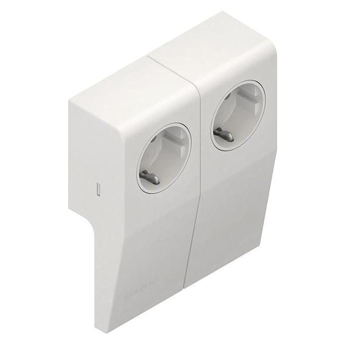 HKL Geräteträger SL-K 2f rws 70x20mm 2x Steckdose 2x Steckdose (1886.3.3)