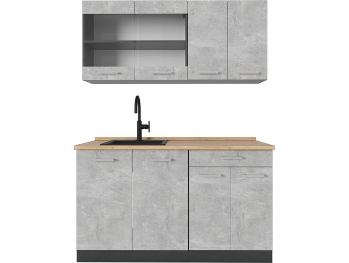 Cuisine Vicco R-Line Béton 140cm \, PT Chêne\, Model 53297