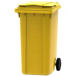 PROREGAL Premium 2-Rad-Mülltonne MGB | 240 Liter, HxBxT 107,9x58,3x73,7cm | HDPE-Kunststoff | Gelb