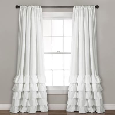 Lush Decor Allison Ruffle Window Curtain Panel Pair