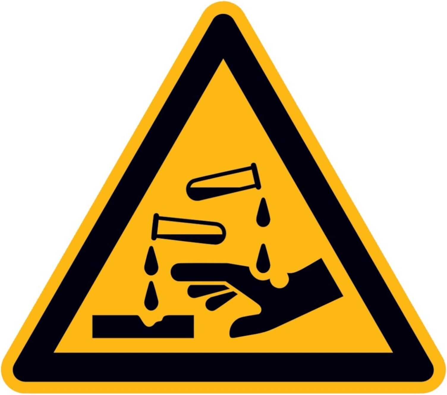 SafetyMarking Warnschild Aluminium SL 200 mm Warnung vor ätzenden Stoffen ; wolk (11.A8115)