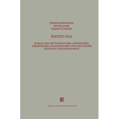 Bandusia, Taschenbuch von Dieter Janik,Eckart Schäfer, Vieweg & Teubner, 978-3-663-11972-2