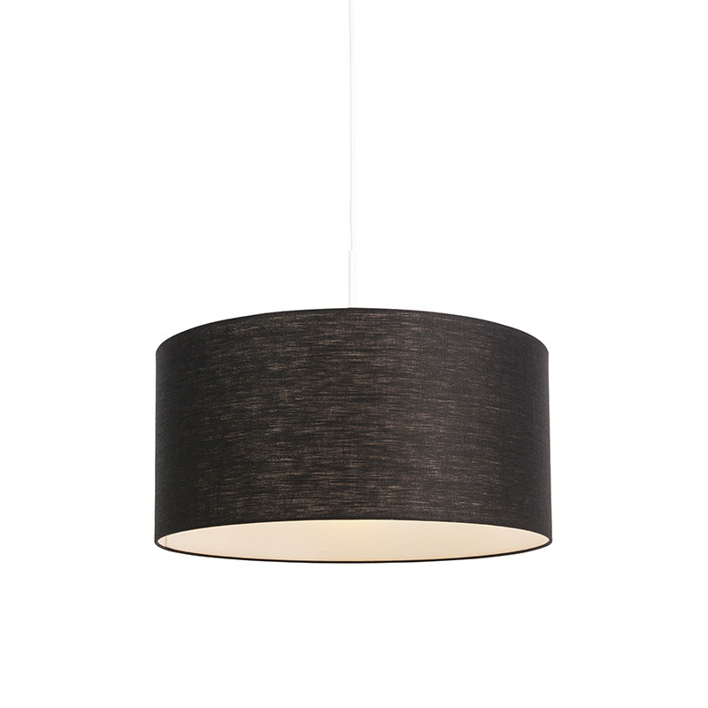 Qazqa Moderne Hanglamp Wit en Zwart - Rond - E27 - Dimbaar