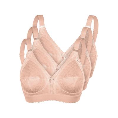 Bügelloser BH SASSA "3er Pack Soft-BH Functional Bras", Damen, Gr. 100, Cup B, 3 Stk., beige, BHs