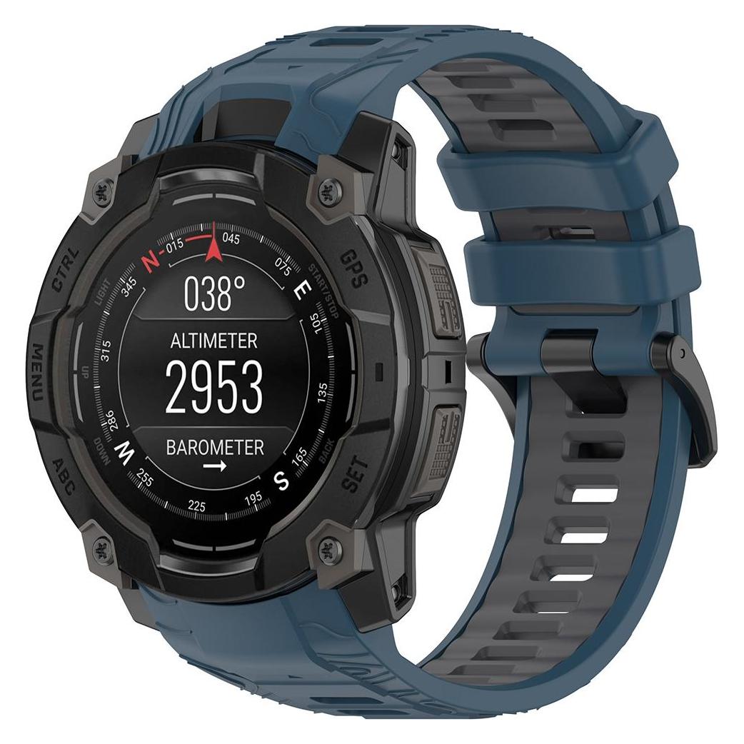 Techsuit - Watchband 22mm (W077) - Garmin Instinct 3 50mm/Instinct 3 50mm Solar - Navy Blue (22 mm, Polycarbonat, Silicone) (57933921)