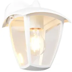 Außenwandleuchte Wandlampe Fassadenleuchte Aluminium weiß Laterne IP44 H 24 cm